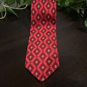 Jos. A. Bank Signature Collection Silk Tie Red Geometric